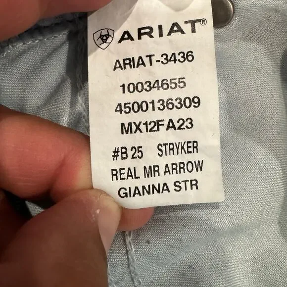 Ariat R.E.A.L. Gianna Straight Mid Rise Arrow Jeans Stryker Wash Style 10034655 - Picture 5 of 10